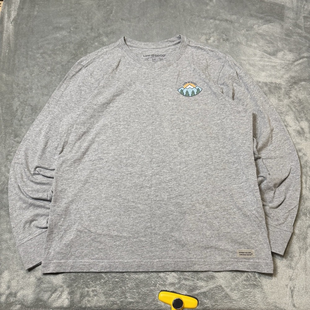 Life Is Good Mens Crusher‎ Longsleeve Mountain Sunrise Tee Size M Outdoor Hiking
